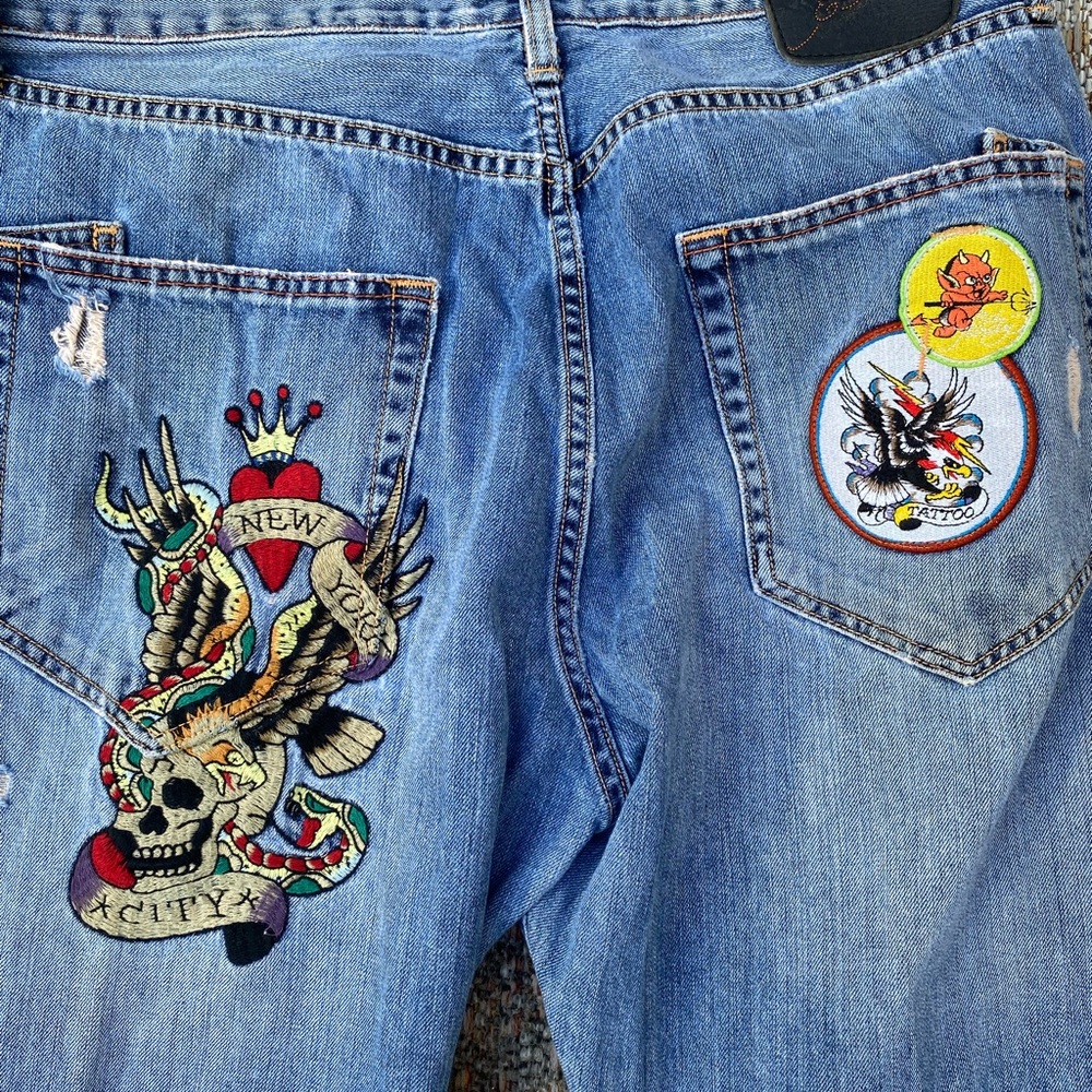 COPY - Ed Hardy Vintage Washed Blue Denim Street Jeans Washed Denim Size 38x32